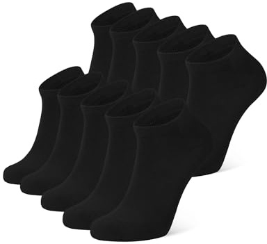 CLOSEMATE 5/10 Pairs Ankle Socks for Men Women Breathable Cotton Non Slip | Soft moisture-wicking cotton blend, low cut, reinforced heel & toe and comfortable fit for sports casual