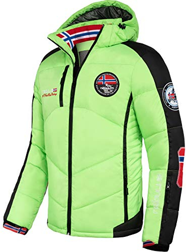 Nebulus Herren Skijacke Force, Outdoorjacken, Funktionsjacke, schwarz-Lime - L