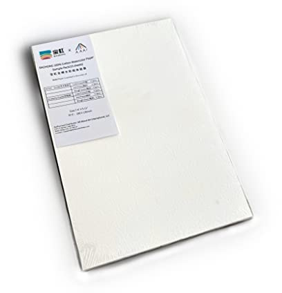 Baohong Watercolor Trial Pack, Watercolor Paper, 7x5, 100% Cotton, 140lb/300gsm, 20 Sheets (6xTextured Cold Press, 2xHot Press and 12xRough)