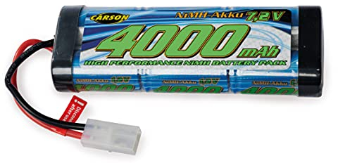 Carson 500608225 7,2V/4000mAh NiMH Race batteria TAM - ricaricabile, con connettore Tamiya, pacco batterie per auto RC, batteria di ricambio veicolo telecomandato, alta qualità, modellismo