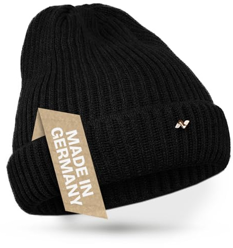 NYTTED® Merino Mütze - Made in Germany - 100% feinste Merinowolle - Wollmütze für Herbst & Winter - Unisex - Beanie für Damen & Herren - Warme Wintermütze - Merino Beanie