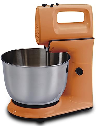 Batidora Amasadora Repostería Mezclador De Mano Y De Pie 2 En 1 Turbo De 5 Velocidades con Tazón De 4 litros, 2 Batidores, 2 Ganchos para Masa para Hornear Pasteles De Cocina, Masa, Pan, Postres (Col