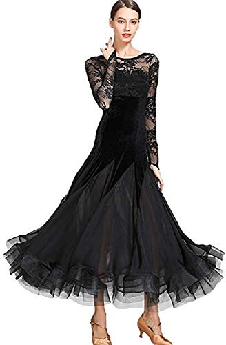 Abito da gara da ballo da sala. Waltz Foxtrot Standard Ballroom Lady Abito ricamato valzer