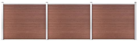 Mengtu Valla de protección visual para jardín, valla de protección visual, valla de protección visual, valla de jardín, valla de láminas WPC, 526 x 146 cm, marrón, muebles de jardín