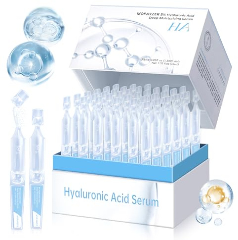 30 st 5 % Hyaluronsyra serum ultraåterfuktande flaskor, hyaluronsyrerör, vakna naturperfektion Hylunarsyra serum, engångsanvändning ultraåterfuktande essens för ansiktet