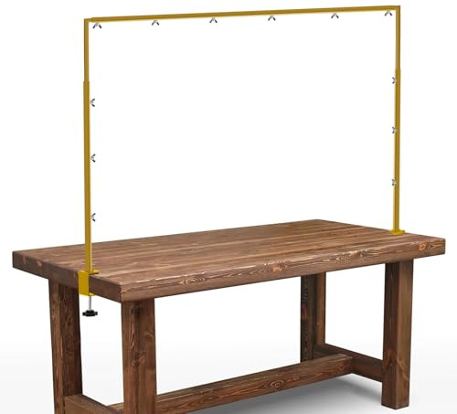 Supporto ad arco da tavolo regolabile con morsetti – Arco da tavolo per palloncini per matrimoni, compleanni e decorazioni natalizie (Lunghezza 73-247 cm, Altezza 68-105 cm, Oro)