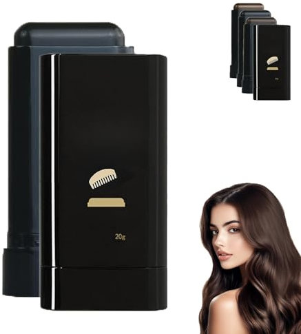 Carylook Haarfarbenstift, wasserfester und schweißfester Haarfärbestift, Haarfarbenstifte zum Abdecken von Grau mit Kamm, 2-in-1-Ausbesserungskamm Haarfärbestifte für graue Haar (Schwarz)