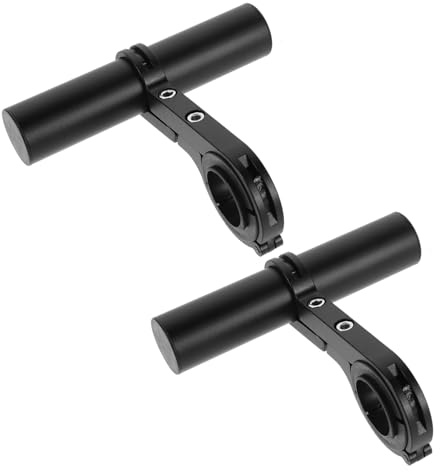 iplusmile Extensión de Manillar Soporte Compacto y Seguro de Aleación Negra y Desplazamientos Diarios para Bicicleta Adecuado para Deportes 2 Piezas para Ciclocomputador y Luz