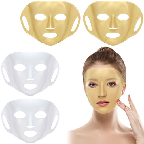 MUNSKT - Cubierta de mascarilla facial hidratante, 4 unidades de cubierta de mascarilla de silicona, mascarillas faciales de silicona reutilizables, soporte hidratante para el rostro
