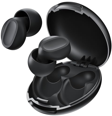 VANPIE Tapones Oídos Ruido Dormir-2a Gen Reducción de Ruido 37dB-Para Durmientes Laterales-Silicona Suave Reutilizable-Protección Auditiva para Trabajo&Estudio&Viajes&4 Pares (Negro, mediano)