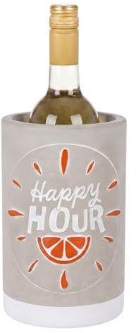 CULT at home presentset – vinkylare betong & 4 sugrör glas – flaskkylare dryckeskylare Happy Hour vit vinkylare – mors dag presenter för kvinnor