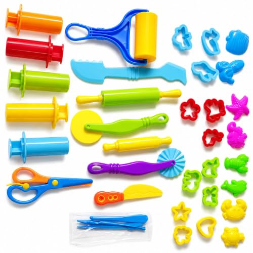 38 Pcs Accessoires Pate A Modeler Kit D'outils Pâte à Modeler Multicolores