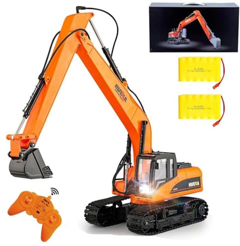 DIJIUCL Huina RC Digger 1/14 Scale Remote Controlled Excavator with Longer Extended Arm Construction Engineering Vehicle Toy Car