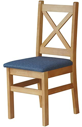 Stol, stoppstol, korsetstool, Alder al massiv furu, trä, ny restauran (grå mörk)