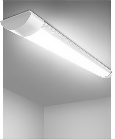Bellanny Réglette LED étanche 120CM, Plafonnier Exterieur LED 40W 4800LM Blanc Froid 6500K, Neon Tube LED Aluminium et PC Luminaire pour Bureau, Entrepôt, Garage, Sous-sol, Atelier.