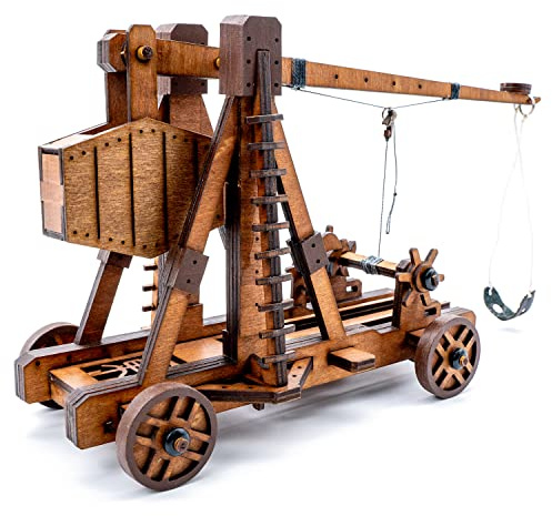 Toystub DIY 3D Wooden Puzzles for Adults Trebuchet Science Building Kit Model Catapult Engineering Kit Wood Assembly Gifts
