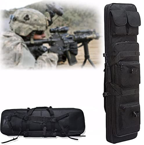 Waffenkoffer Gewehrtasche Doppel, Taktische Waffentasche Outdoor Camping Schrotflintentasche Mit Justierbarem Schultergurt für Die Jagd, Schießen, Angeln A,94CM