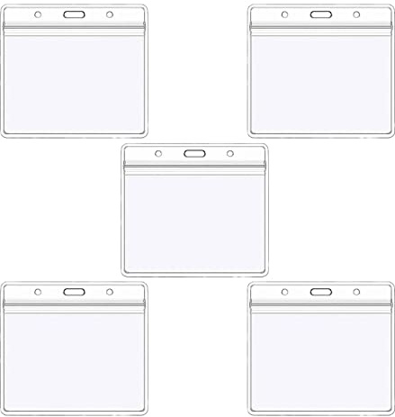 5 soportes para tarjetas de plástico, transparentes, impermeables, para tarjetas de identificación, tarjetas de identificación, funda para tarjetas de PVC, soporte de bolsillo de plástico de doble