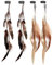 MWOOT 4 Stück Feder Haarschmuck Clip, Indianer Haarschmuck Damen, Federn Haarextensions, Boho Kopfschmuck für Faschingskostüm Karneval Verkleiden Cosplay Haardeko Zubehör Feder Haarspangen Braun Khaki