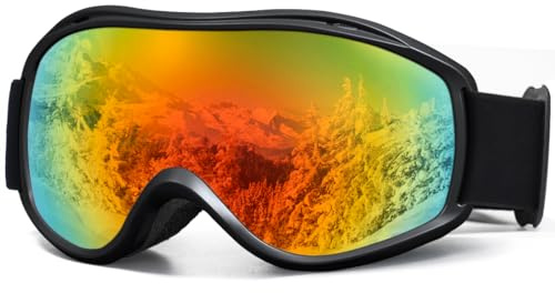 SPOSUNE OTG Ski Goggles Men Women, Over Glasses Anti Fog Snowboard Goggles, UV Protection Snow Goggles for Adult & Youth | for Universal Face