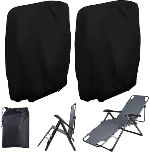 Vegena Funda protectora para sillas plegables Oxford, resistente al viento, anti-UV, a prueba de polvo, para jardín, sillas apilables