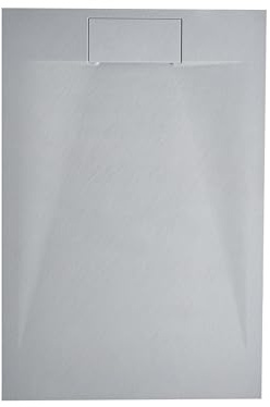 Minimalistiskt Duschkar med Avlopp SMC Naturstenseffekt Grå 80 x 120 x 3 cm Azzurro