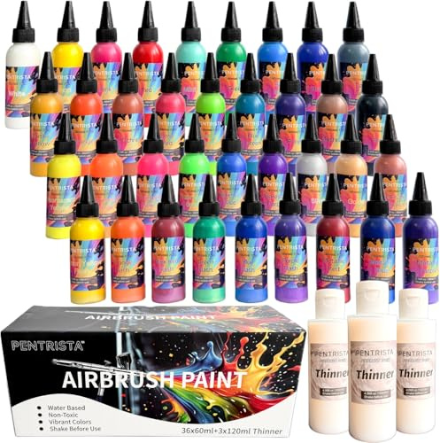 PENTRISTA 36 x 60 ml de colores para aerógrafo+3 diluyentes de 120 ml