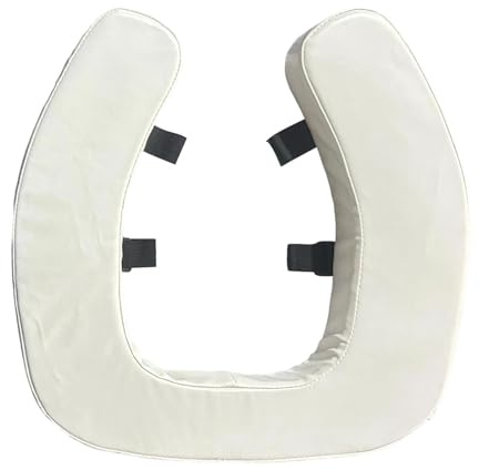 Colcolo Cojín para asiento de inodoro más grueso con ventosas, elevador elevado, acolchado para mayores, hotel y hogar, Blanco