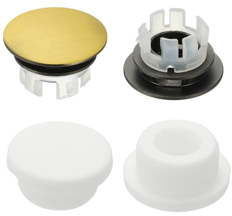 QUARKZMAN 4 Anelli Di Troppo Pieno Per Lavello, Copertura Universale Per Troppo Pieno Del Lavello, Inserti Per Foro Doppio Strato Tappi Rotondi Per Bagno Cucina Lavabo Bronzo