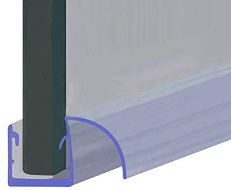 Shower Seal for Screens, Doors or Panels | Fits 4, 5 or 6mm Glass | 15mm Rigid Arched Deflector Fin for When There is No Gap | 80cm, 90cm, 140cm or 2m Long | SEAL056 (80cm)