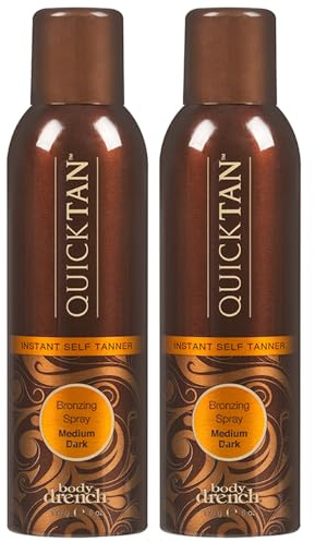Body Drench QuickTan Instant Self Sunless Tanner Spray - Medium Dark 2 Pack