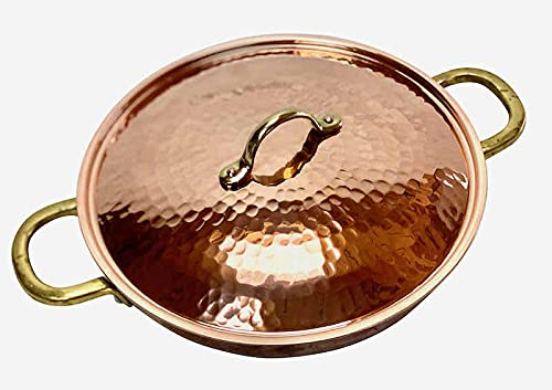CopperGarden Poêle en cuivre 28 cm avec poignées et couvercle I Poêle en cuivre avec revêtement en étain pour une conduction et une répartition optimales de la chaleur I Poêle à frire lavable au