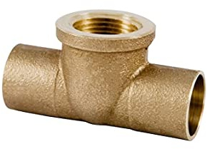 EZ-FLUID 1 x 1 x 1/2 C X FIP Sweat Brass Tee, Sweat Solder x Female Threaded Pressure Copper Fitting with Sweat Solder Connection Reducing Tee for Residential,Commercial Plumbing (1)