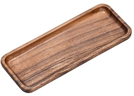 Plateau de Service en Bois d'acacia Massif Fait à la Main (32 x 12,7 x 2 cm) Plateau Bois pour Nourriture, Biscuits, Pain, Desserts, dîners, Assiettes à sushis