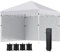 Outsunny 3 x 3 (M) Pop Up Gazebo, UPF 30+ with 2 Sidewalls, Leg Weight Bags and Wheeled Bag, Height Adjustable Party Tent Event Shelter for Garden, Patio, White