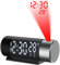 Digital Projection Alarm Clock with 180° Rotatable Projector, Dual Alarm, 12/24H, Snooze, 4-Level Dimmer for Bedrooms