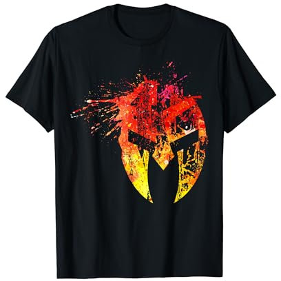 Spartaner Helm buntes Paintball Festival Trainings Outfit T-Shirt