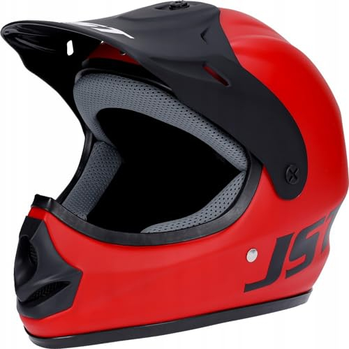 Motorradhelm Matt Kinder ab 3 Jahre Enduro Quad Rot XXS Roller Cross Mofa Helm
