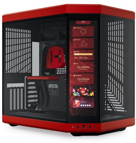 Hyte Y70 Touch Mid Tower Case Red/Black (E-ATX/ATX/M-ATX/M-ITX)