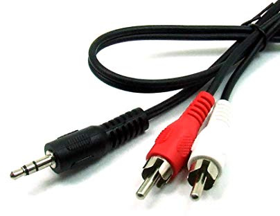 POPESQ® 1 pezzo. x Jack Adattatore 3.5mm Jack Stereo - 2 x RCA Cinch Connettore Maschio 0.5m Nero #A3422