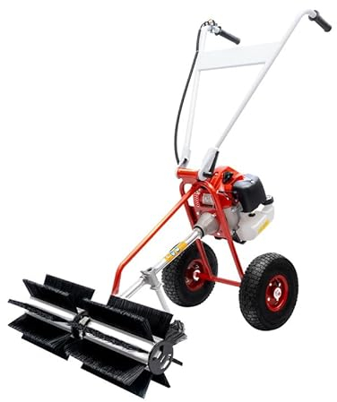HandgefüHrte Kehrmaschinen, 52CC Handgeführter Nylonbesen für Farms Streets Parks, 1-Zylinder, 2-Takt Garten Schneeschieber 1.7KW
