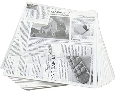 Zjyufy Hojas de papel a prueba de grasa, 200 piezas de papel a prueba de grasa, papel a prueba de aceite, estilo de impresión de periódico antiguo para cesta de alimentos fritos, 18 x 18 cm