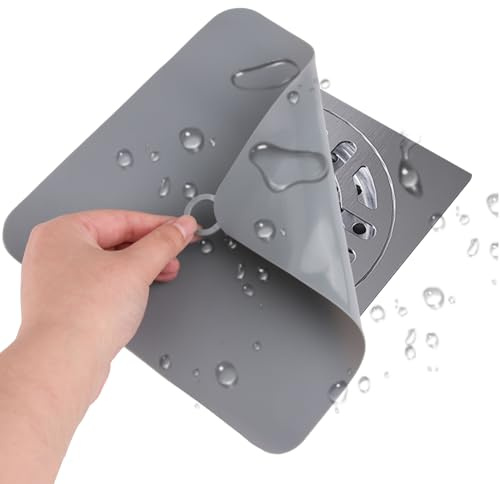 Set di 2 coperture per doccia antiodore in silicone per bagno, cucina, bagno, ideale per evitare odori e garantire una perfetta igiene (grigio)