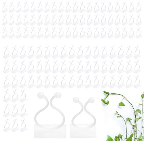 AONAYO 120 StüCk Pflanzenclips,2 GrößEn Weiß Pflanzenclips Wand,Pflanzenhalter Wand Passend FüR Efeutute,Kletterpflanzen Pflanzen Wandhalterung,Kabel,Ladekabel-Organizer