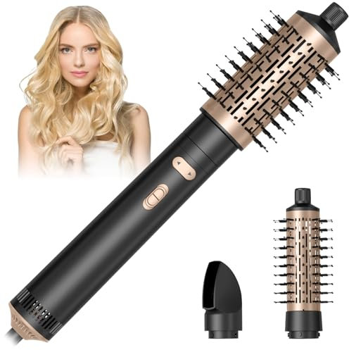 HyAdierTech Spazzola Asciugacapelli, Spazzola Ad Aria Calda 800W, Spazzola Rotante per Capelli, 3 in 1 Phon Capelli Ionica, 2 Temperature/2 Velocità, Arricciacapelli per Ricci Volumizzante Lisciante