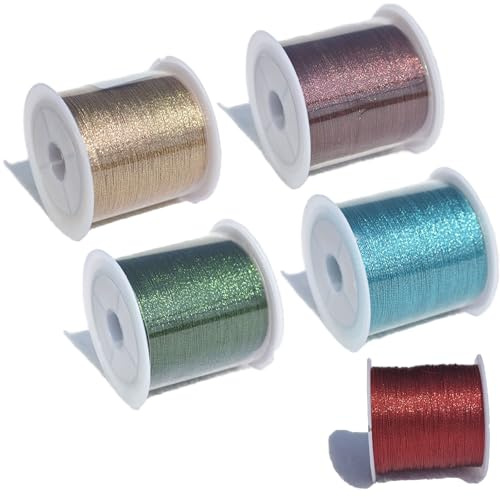 Bangbobi - 5 rotoli di filo lucido, 250 m per lavori manuali, 0,4 mm x 50 m/rotolo, cordoncino per la realizzazione di gioielli, collane e braccialetti.