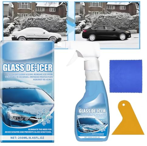 Vingtank Car Windshield Defrosting Spray, Deicer for Car Windshield, Mirrors, Locks - Prevents Re-Freezing & Scratches - 250ML