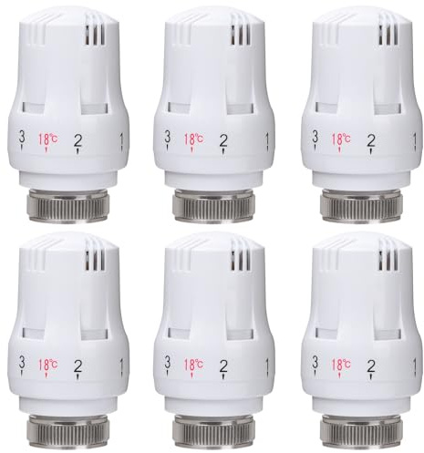 Valve Technik Thermostatkopf Heizkörperventil für Gewinde M30x1.5 (6 Stück)