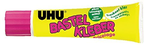 UHU 47735 - Transparenter Bastelkleber, 90g, 3er Pack, Hochviskos, Wasserfest, für Holz, Metall, Kunststoff, Glas, Papier, Leder