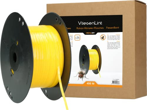 Knock Off Fly Tape Ersatzrolle – Zieht Fliegen an – Ideal zum Fangen von Fliegen in Einer landwirtschaftlichen Umgebung – Gelb – 400 Meter